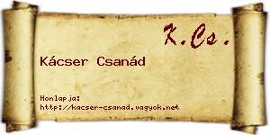 Kácser Csanád névjegykártya